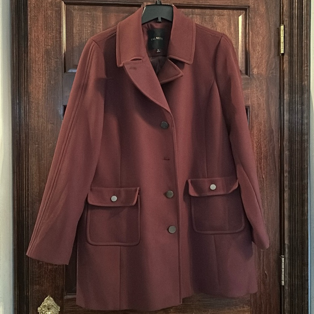 Talbots Maroon Winter Jacket Size 16 See Description